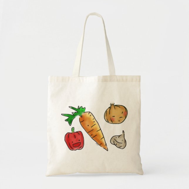 Bolsa Tote Sacola reusável do mantimento dos vegetarianos (Frente)