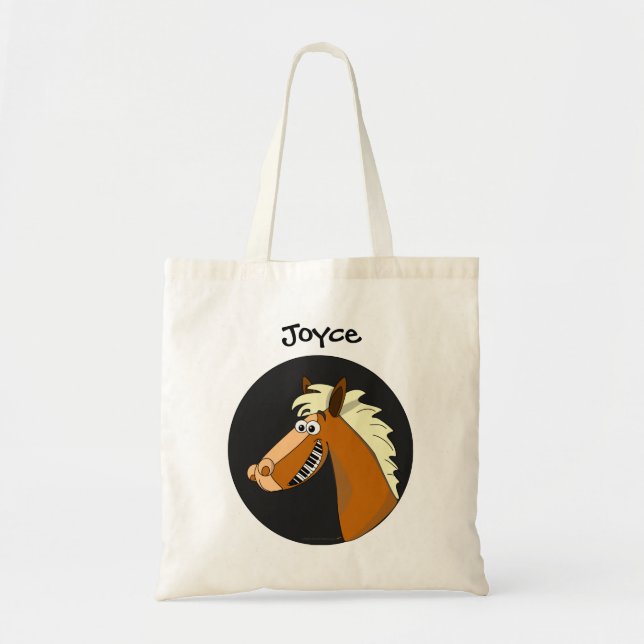 Bolsa Tote Sacola reusável dos miúdos customizáveis do cavalo (Frente)