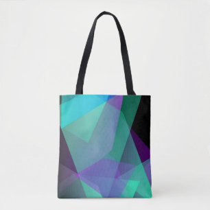 Bolsa Tote Sacola roxa & verde abstrata
