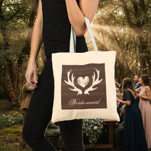 Bolsa Tote Sacola rústica da dama de honra do casamento do