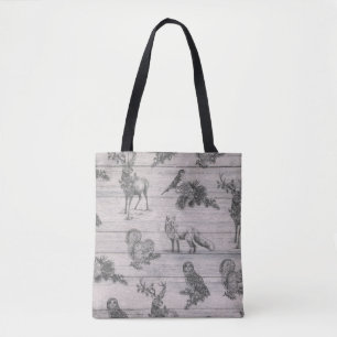 Bolsa Tote Sacola rústica do inverno do país de madeira