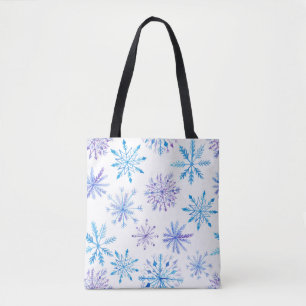 Bolsa Tote Sacola simples contudo elegante dos flocos de neve