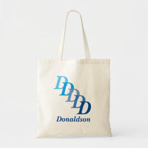 Bolsa Tote Sacola - sobrenome e letras no azul