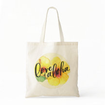 Sacola Tote Aloha Hibiscus Amor & Aloha (parte de