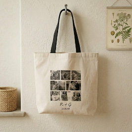 Bolsa Tote Sacola Tote com Colagem Personalizada de 8 Fotos
