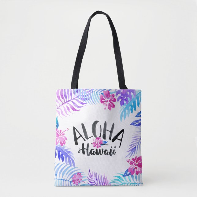 Bolsa Tote Sacola tropical de Havaí | da aguarela Aloha (Frente)