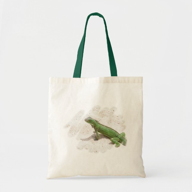 Bolsa Tote Sacola verde do lagarto da iguana (Frente)