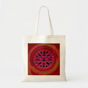 Bolsa Tote sacola vermelha da mandala da janela