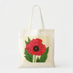 Bolsa Tote Sacola vermelha da papoila de Flanders