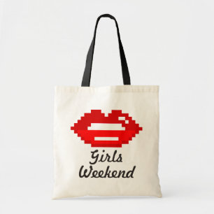 Bolsa Tote Sacola vermelha do fim de semana das meninas do