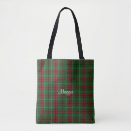 Bolsa Tote Sacola vermelha e verde do Tartan