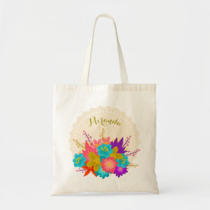 Bolsa Tote Sacola wedding personalizada com impressão floral