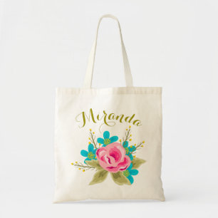 Bolsa Tote Sacola wedding personalizada com impressão floral
