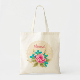 Bolsa Tote Sacola wedding personalizada com impressão floral