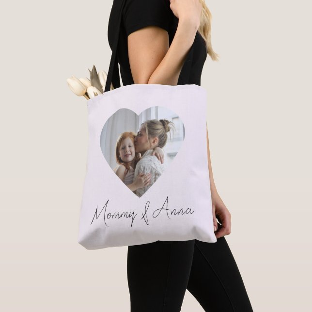 Bolsa Tote Sacolão Personalizado com Nome e Foto da Mamãe | B (Close Up)