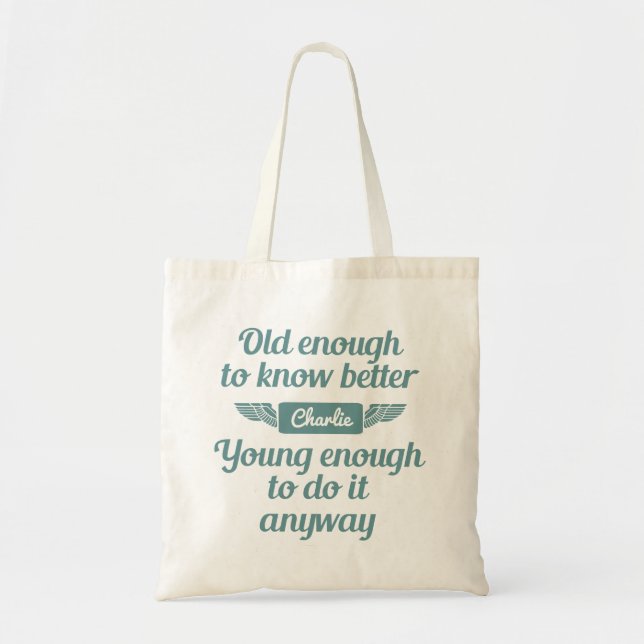 Bolsa Tote Sacolas conhecidas feitas sob encomenda "velhas & (Frente)