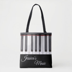 Bolsa Tote Sacolas da música do piano para jogadores de piano