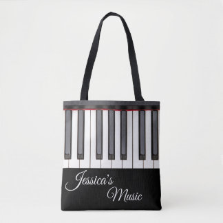 Bolsa Tote Sacolas da música do piano para jogadores de piano