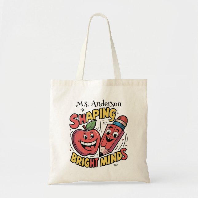 Bolsa Tote Sacolas de Agradecimento para Professores (Frente)