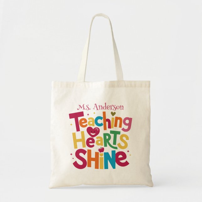 Bolsa Tote Sacolas de Agradecimento para Professores (Frente)