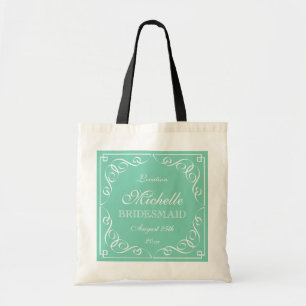 Bolsa Tote Sacolas de casamento de menta ornamentadas para a