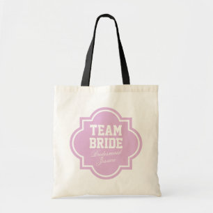 Bolsa Tote Sacolas de mão Pink Team Bride para festa de casam