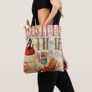 Bolsa Tote Sacolas de Natal para Mulheres, Vintage