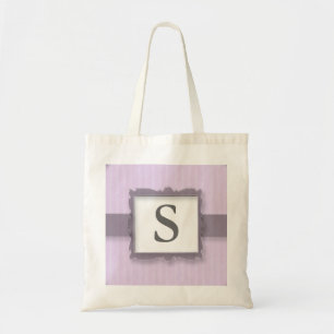 Bolsa Tote Sacolas Monogrammed das canvas: Listras da lavanda