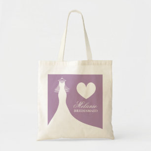 Bolsa Tote Sacolas roxas do casamento da lavanda para damas