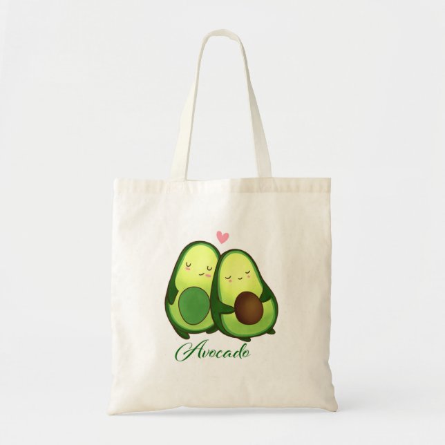 Bolsa Tote Sacolas Tote de Design Fofo de Fruta de Abacate (Frente)