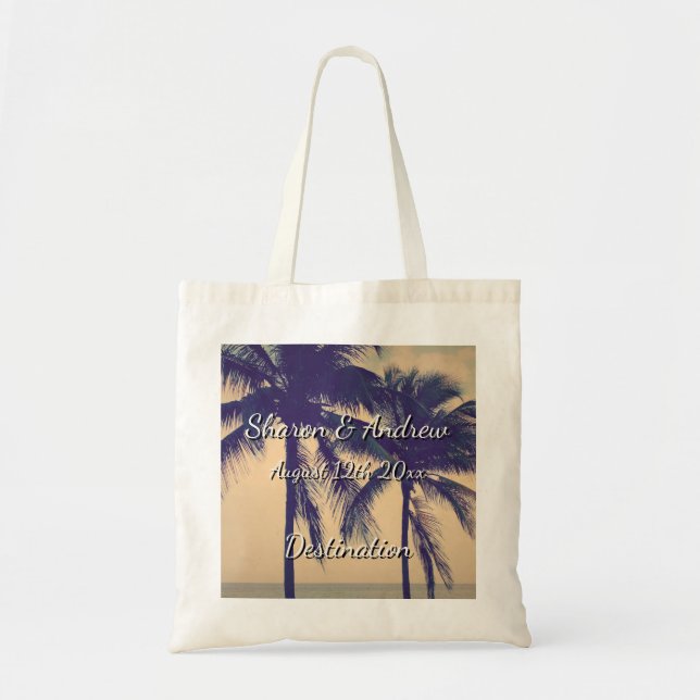 Bolsa Tote Sacolas tropicais do casamento do destino de Palm (Frente)