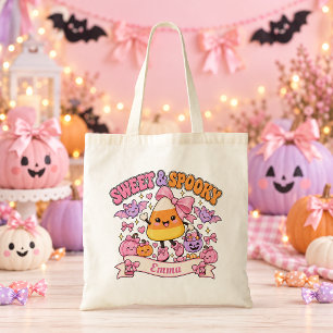 Bolsa Tote Sacolinha de Halloween de Doce e Abobrinha de Milh