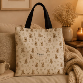 Bolsa Tote Sacolola de Urso de Pelúcia Personalizado Presente