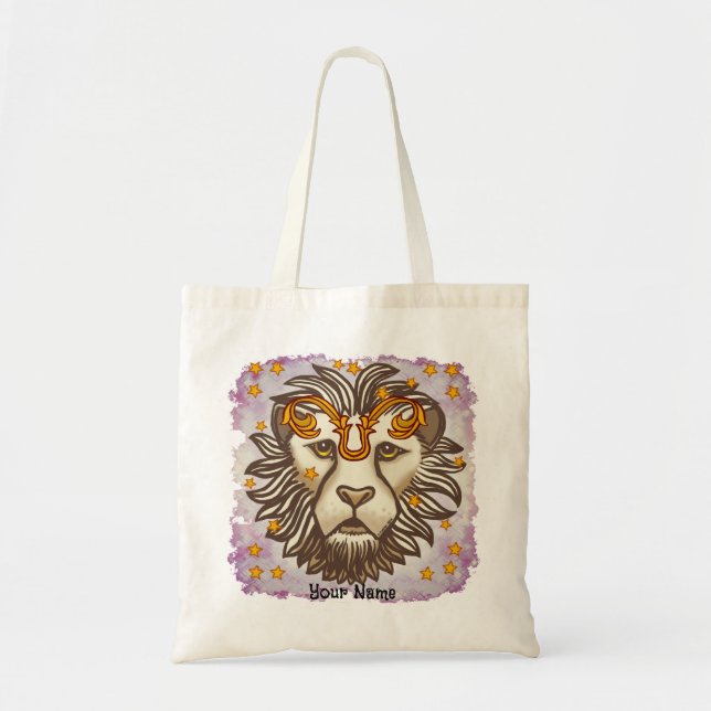 Bolsa Tote Sacos de aniversário do Leo Lion (Frente)