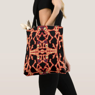 Bolsa Tote Sacos de Halloween Divertidos com Esqueletos Dança