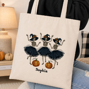 Bolsa Tote Sacos de Halloween Personalizados com Esqueletos D