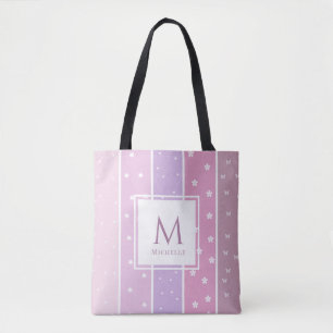 Bolsa Tote Sacos de mão cor-de-rosa com brilho e nome persona