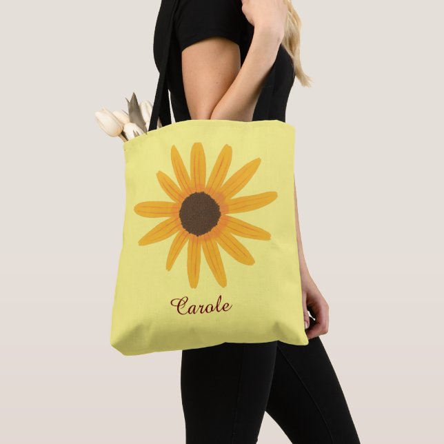 Bolsa Tote Sacos de Tota Personalizados de Girassol Amarelo M (Close Up)