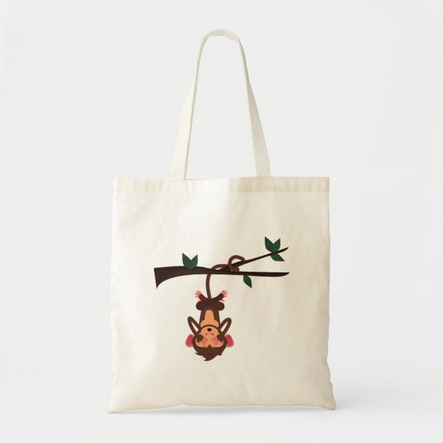 Bolsa Tote Sacos De Tote Com Árvore De Prenal De Macaco (Frente)
