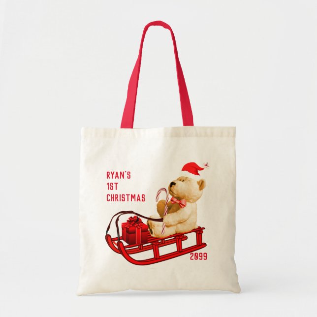 Bolsa Tote Sacos de Tote de 1rua de Urso de Natal (Frente)