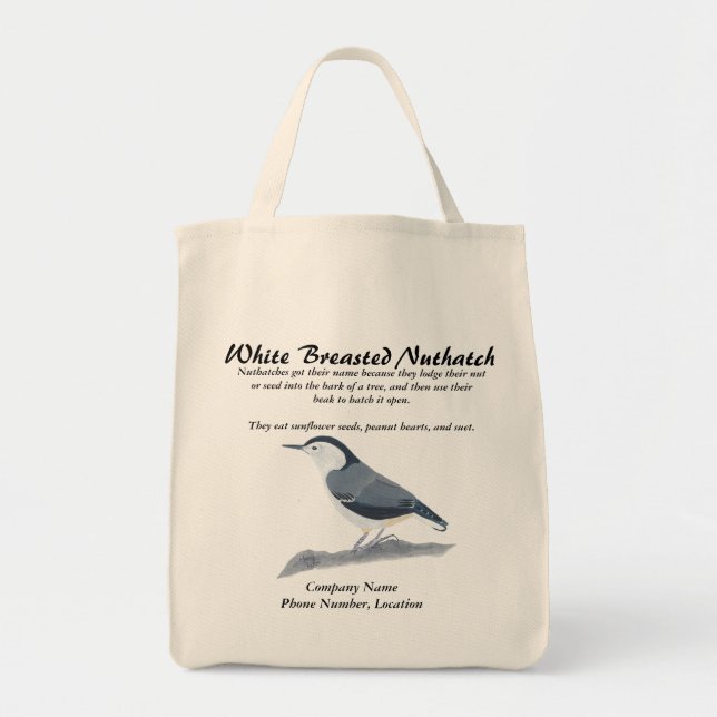 Bolsa Tote Sacos de Tote de Aves de Noteza Brancas (Frente)