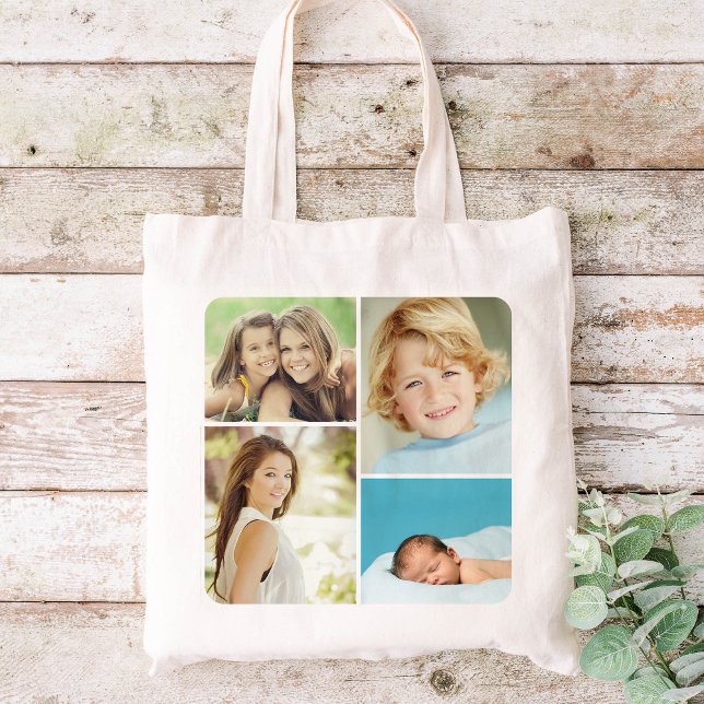 Bolsa Tote Sacos de Tote de Colagem de Fotos da Família Perso (Criador carregado)