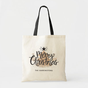 Bolsa Tote Sacos de tote de Natal de nome personalizado