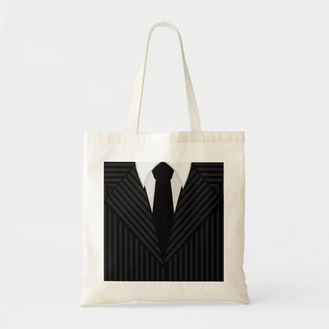 Bolsa Tote Sacos de Tote Pinstripe e Tie Masculine (Frente)