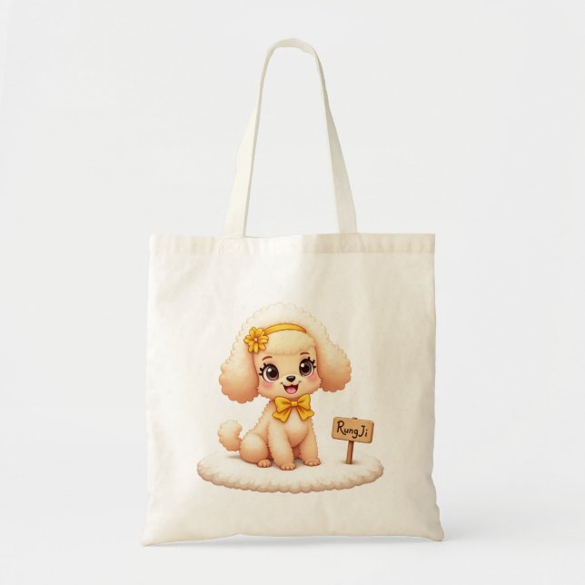 Bolsa Tote Sacos de Tote (um Poodle RungJi Cute) (Frente)