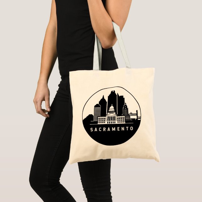 Bolsa Tote Sacramento California Skyline (Frente (produto))
