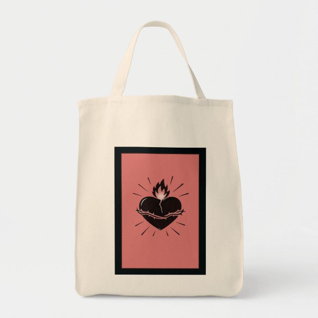 Bolsa Tote Sacred Heart Reimagined – Minimal Symbolic Art  (Frente)