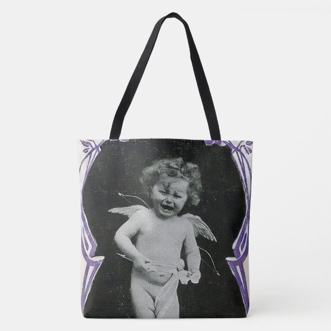 Bolsa Tote Sad Cherub Angel Impressão (Frente)