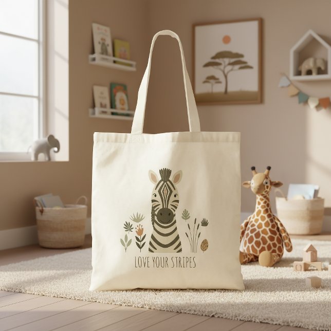 Bolsa Tote Safari Portrait Zebra ID1264 (Criador carregado)