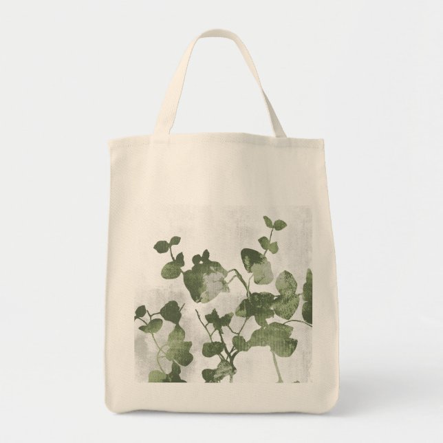 Bolsa Tote Sage Olive Green Painterly Botanical Minimalist (Frente)